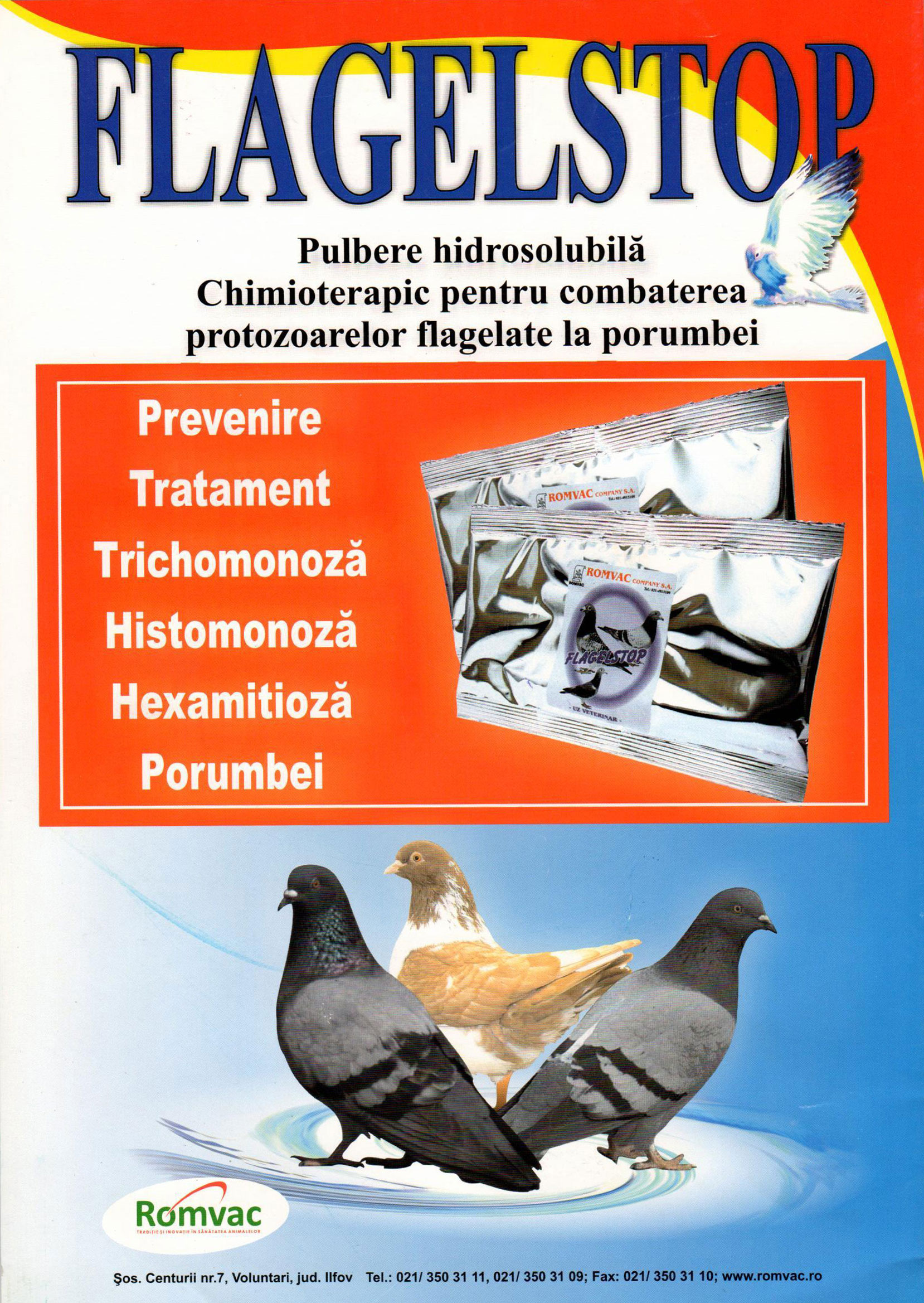Fflagelstop pentru porumbei Romvac