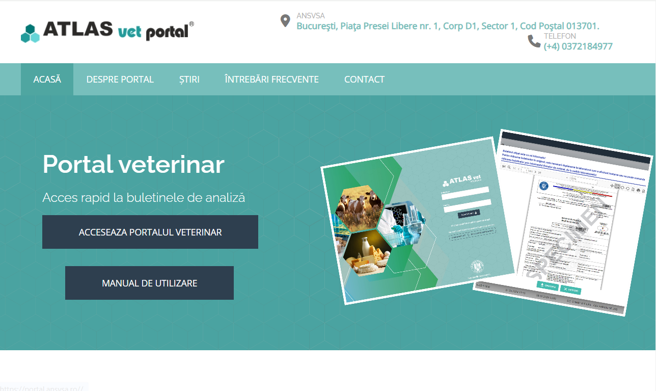 ANSVSA a lansat oficial ATLAS Vet PORTAL