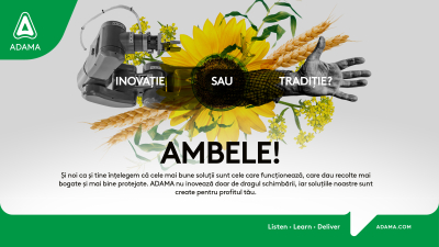 ADAMA pune în valoare tehnologiile inovatoare, dar și agricultura tradițională în noua sa campanie de comunicare